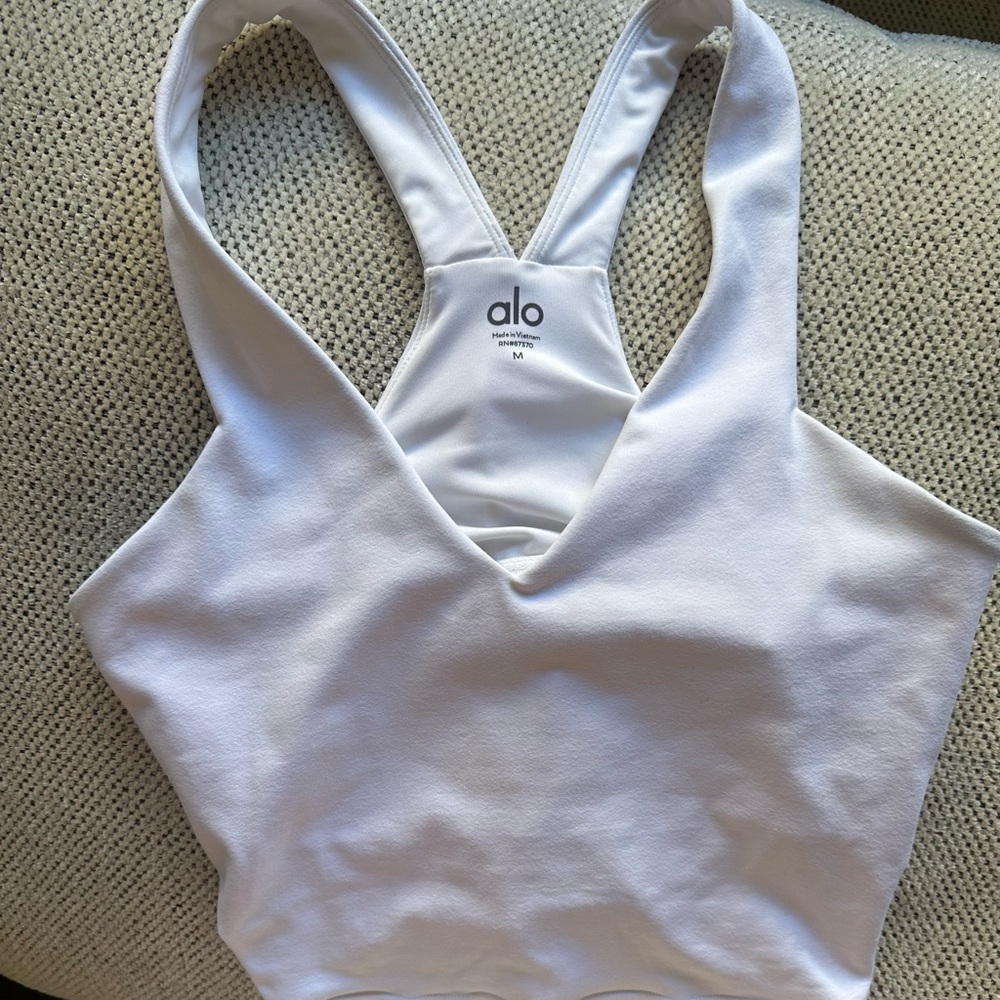 ALO Yoga White Racerback Tank Top